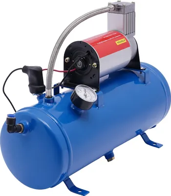 Immagine prodotto di compressore d'aria a 12 V, pressione massima 150 PSI, capacità serbatoio 6 L, blu