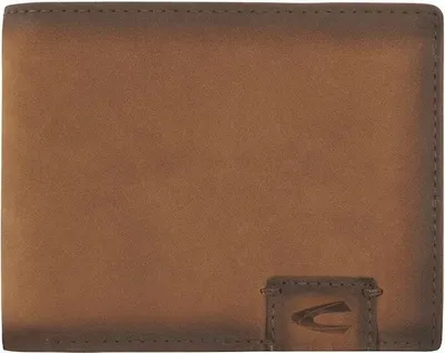 Image de camel active Portefeuille Porte-monnaie homme format horizontal, cuir brun moyen cognac dallas
