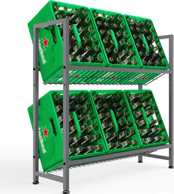 Obrázok produktu pre Stojan na prepravky na nápoje Rainsworth s kovovou mriežkou, sivý