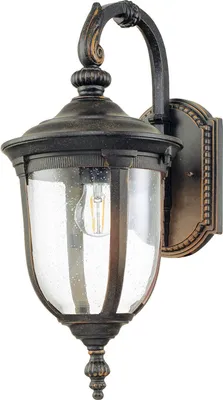 Produktbild von Außenwandlampe Aluminium Glas IP44 H: 54,3 cm in Bronze verwittert Rustikal