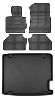 Produktbild von Gummimatten + Kofferraumwanne für BMW X4 F26 2014-2018 (Standard-Kofferraum) – Schwarz, passgenau – Wielganizator SolidPRO