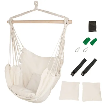 Produktbild von Hängesessel Hängestuhl mit 2 Kissen Kalea Weiß ib style®