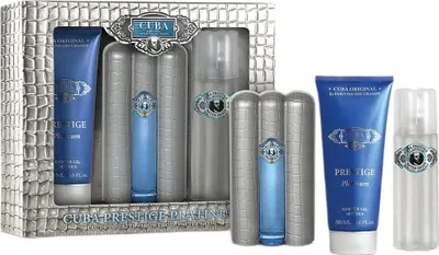 Image de Cuba Original Cuba Prestige Platinum Set Eau de Toilette 90 ml + gel douche 200 ml + aftershave 100 ml