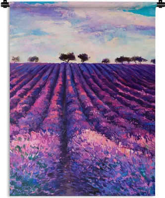 Produktbild von MuchoWow® Wandteppich Wandbehang Ölfarbe - Malerei - Blumen 150x200 cm Tapisserie Dekoration Wandtuch - Wandaufhängung - Moderner