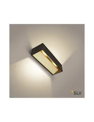 Produktbild von SLV LOGS IN L WL TRIAC schwarz/gold 3000K Wandaufbauleuchte schwarz/ms 3000K TRIA