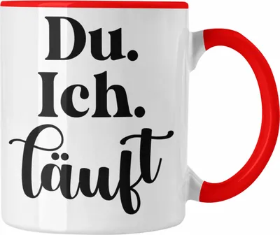 Produktbild von Trendation - Du Ich Läuft Tasse Geschenk für Paare Freundin Freund Liebe Geschenkidee für Sie Ihn Partner (Rot)