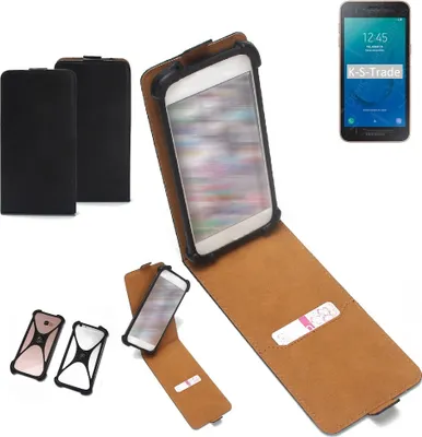 Produktbild von K-S-Trade Handyhülle Schutzhülle kompatibel mit Samsung Galaxy J2 Core 2020 Hülle Case Cover Flip Style Bumper schwarz 1x
