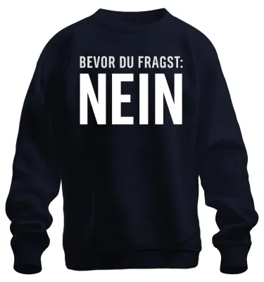 Immagine prodotto di Prima che tu chieda No divertente sarcastico detto sfacciato regalo unisex felpa pullover, Navy, M