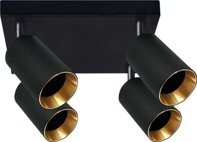 Immagine prodotto di Lampada da soffitto MARIBEL nero-oro 4xGU10x10W in alluminio, dimensioni: 16,8x26x26 cm, IP20, Polux