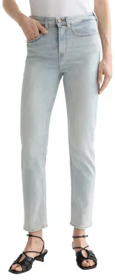 Productafbeelding van Scotch & Soda dames jeans, model High Five, slim fit, kleur Takedown Blue, artikelnummer 966, maat 28W/32L