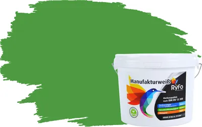 Produktbild von RyFo Colors Bunte Wandfarbe Manufakturweiß Gelbgrün 3l - weitere Grau Farbtöne und Größen erhältlich, Deckkraft Klasse 1, Nassabrieb Klasse 1