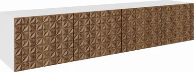 Produktbild von MEBLINI TV-Schrank 200cm Lang - Fernsehschrank - TV Lowboard Industrial - Unterschrank für Fernseher - TV-Unterschrank - TV-Schrank - Hängeschrank - CALIO - 200x40x41cm - Weiß Matt/Catania Eiche