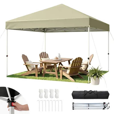 Produktbild von Faltpavillon 3x3m Wasserdicht UV-Schutz 50+ Höhenverstellbar Beige