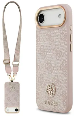 Obrázok produktu pre Guess – Hardcase 4G Strass Logo & Big Strap obal na iPhone 17 Air – ružový