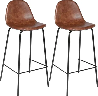 Image de Eazy Living Tabouret de bar Mara Brown - 2 pcs