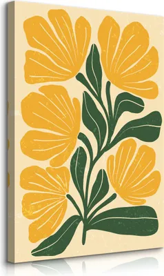 Produktbild von Muralo Leinwandbild Canvas BLUME Blätter Pflanzen Natur Boho für Wohnzimmer Br. 70cm x Hö. 100cm