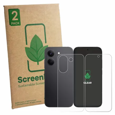 Produktbild von 2x ScreenLeaf Schutzfolie für Xiaomi Poco X8 Pro (Display+Rückseite) nachhaltiger Displayschutz Display Schutz Folie Klar Transparent
