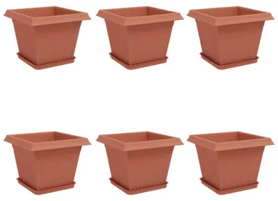 Immagine prodotto di Vasi per Piante 6 pcs Rosso Mattone 28,5 x 28,5 x 22 cm