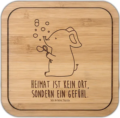 Produktbild von Mr. & Mrs. Panda Tassenuntersetzer Elefant Seifenblasen - Transparent - Geschenk, gläseruntersetzer, Heimat, Liebe, Untersetzer Kork, Liebesspruch, Tiere, Elefanten