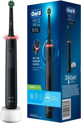 Zdjęcie produktu dla Oral-B PRO 80332092, Dorosły, Codzienna pielęgnacja, Delikatny, Wybielający, Czarny, 2 min, Niemcy, Bateria