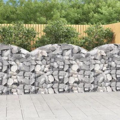 Image de vidaXL Gabion avec arc surélevé 150x30x100/120 cm Fer galvanisé