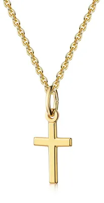 Produktbild von Goldkette mit Kreuz: Anhänger Halskette 925 Silber vergoldet