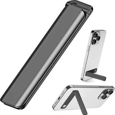 Productafbeelding van Kinizuxi ultradunne telefoonhouder, verticale/horizontale aluminium standaard, verstelbare hoekhouder voor iPhone 14/12/11 en Samsung smartphones