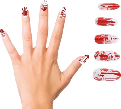 Image de Faux ongles avec des taches de sang