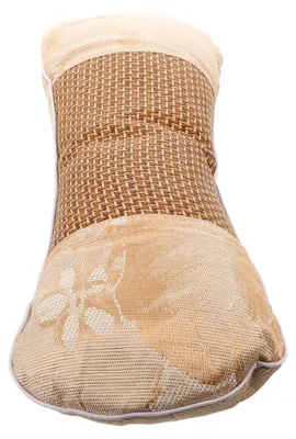 Produktbild von Ergonomisches Nackenkissen mit Beifußfüllung und atmungsaktivem Eisseidenbezug, multifunktionale Nackenrolle und Lendenstütze, leicht und tragbar für Reisen und Sommergebrauch