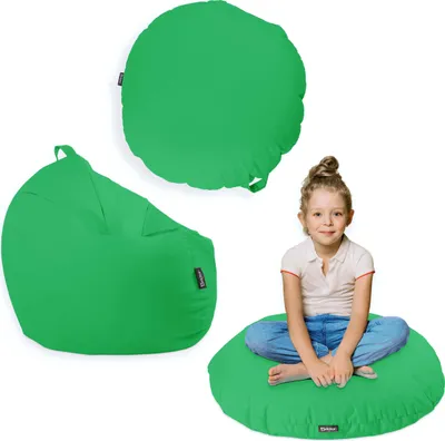 Produktbild von Sitzsack mit füllung 2 in 1 Sitzkissen Bean Bag Outdoor Indoor Wasserfest | Apfelgrün 100cm