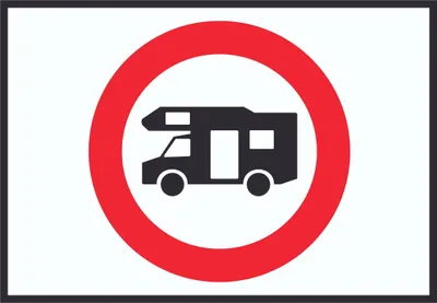 Produktbild von Wohnmobil Durchfahrt verboten Symbol Schild A5 (148x210mm)