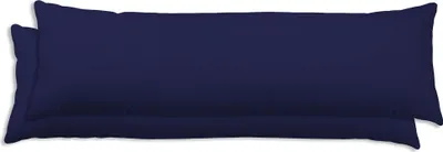 Produktbild von 2er Set Seitenschläferkissen Bezug 40x145 cm navy blau Uni Kissenbezug Baumwolle