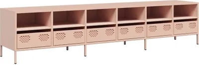 Image de vidaXL Armoire TV rose 202x39x43,5 cm Acier laminé à froid