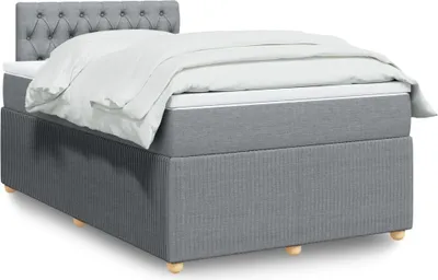 Produktbild von Möbel Boxspringbett mit Matratze Hellgrau 120x200 cm Stoff - Klassische Bettrahmen 3289730