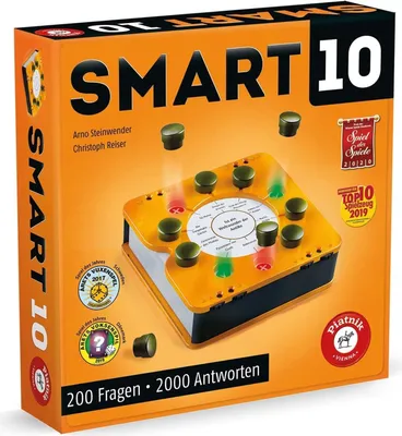 The image shows the packaging of a board game called "Smart 10".