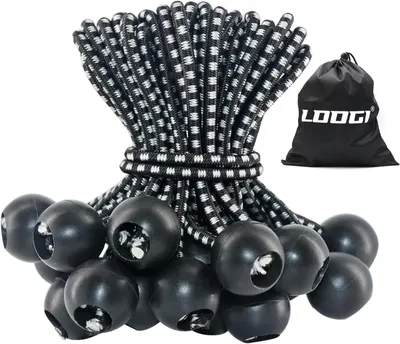 Imagen del producto de Abrazaderas de goma con bola, 25 unidades, 10 cm, para tiendas de campaña y lonas