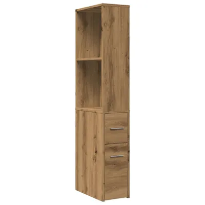 Produktbild von Badschrank Schmal mit Rollen Artisan-Eiche Holzwerkstoff