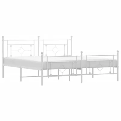Immagine prodotto di vidaXL Struttura letto con testiera e pediera in metallo bianco 183x213 cm