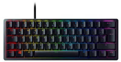 Produktbild von Razer Huntsman Mini Klickend optischer Switch Lila, Kabelgebunden, USB, Optomechanischer Schlüsselschalter, QWERTZ, RGB-LED, Schwarz