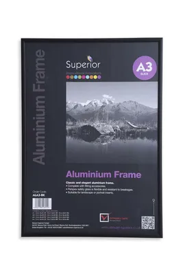 Obrázok produktu pre Stewart Superior SECO – Rám na fotografie A3 – Čierny brúsený hliník – Bezpečnostné plexisklo
