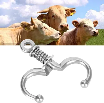 Produktbild von Nasenring für Rinder aus Edelstahl, Nasenring für Rinder, automatische Nasenzange mit Kuhfeder, Nasenklemme für Rinder, Nasenklemme für Nutztiere, Nasenklemme für Rinder aus Edelstahl