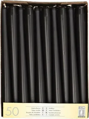 Produktbild von STARPAK Leuchterkerzen 22 mm schwarz 50er Pack