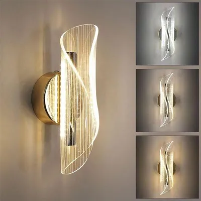 Zdjęcie produktu dla Lampa ścienna LED, nowoczesny styl, 28 x 8 x 8 cm, do salonu.