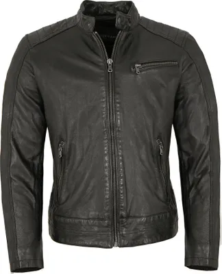Produktbild von Capitano - Herren Lederjacke Bikerjacke Lammnappa schwarz : 58