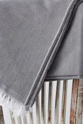 Productafbeelding van Ibenzoa® bedsprei en plaid – elegante bedovertrek, 230 x 285 cm, grijs, 50% katoen, 30% polyester