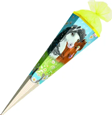 Produktbild von ROTH Schultüte Blumenpferde mehrfarbig
