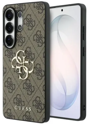 Produktbild von Guess Hülle braun Galaxy S26 Ultra Kunstleder Big Logo goldfarben Metall