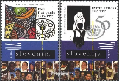 Produktbild von Briefmarken Slowenien 1995 Mi 123-124 (kompl.Ausg.) postfrisch FAO und UNO