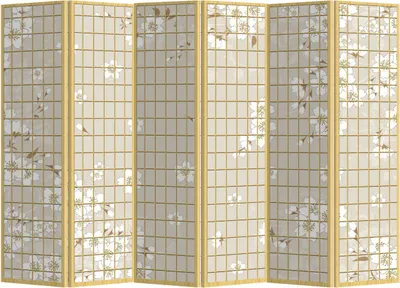 Obrázok produktu pre Jemné ázijskéobývacie skladacie zásteny Japonský rozdeľovač izieb B240xH180cm deliaca stena 6-dielna Japonské kvety