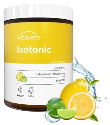 Zdjęcie produktu dla Vitaler's Isotonic – 250 g, proszek, wegański, bez konserwantów, bez cukru, czysty skład (250 g, cytryna)